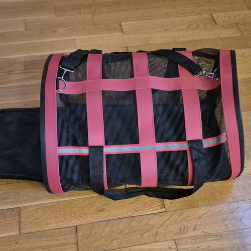 Pet carrier bag red 48x28x26cm