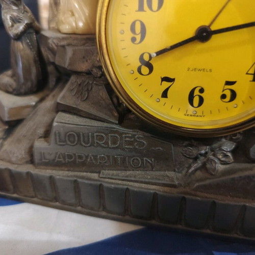 Vintage religious bronze clock 1950-1970 like new
