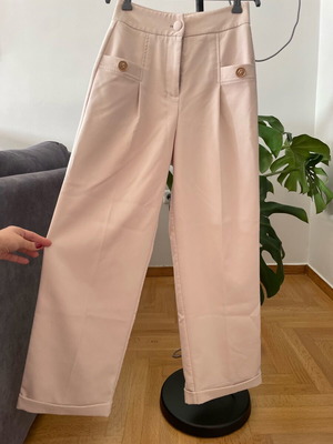 Mind Matter fabric pleated pants new, beige, size S