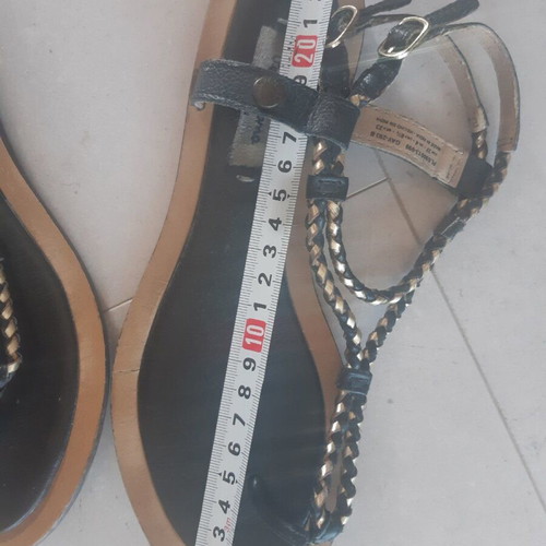 Pepe Jeans leather sandals size 37, black and gold