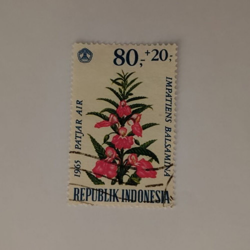 Indonesia 1965 Impatiens Balsamina collectible stamp like new