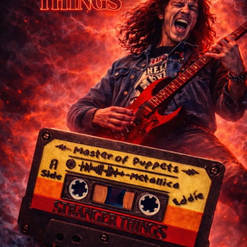 Stranger Things decorative cassette new, vintage, Eddie, Master of Puppets