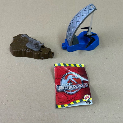 Jurassic Park III Playset Amblin 2001 for Burger King meal used, pack of 2
