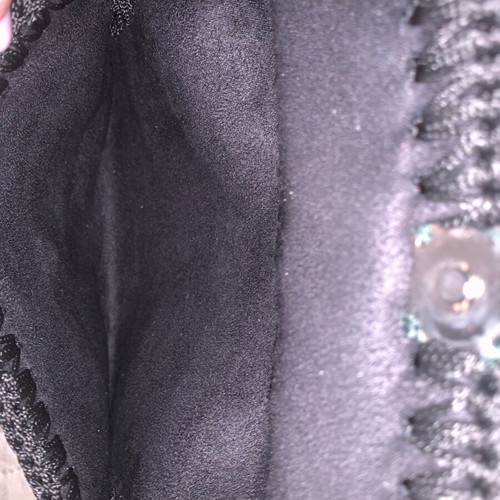 Black suede wristlet bag used
