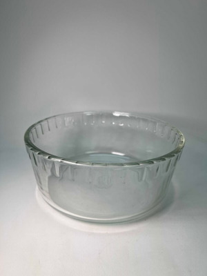 Jaj clear glass bowl used, made in England 8x20cm