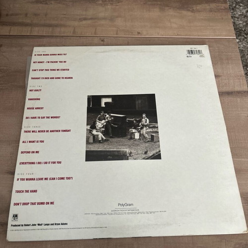 Bryan Adams So Far So Good vinyl used, with poster