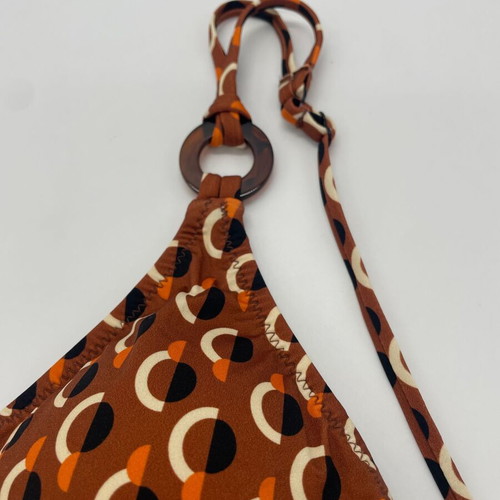 Lida triangle bikini top new brown-terracotta Small