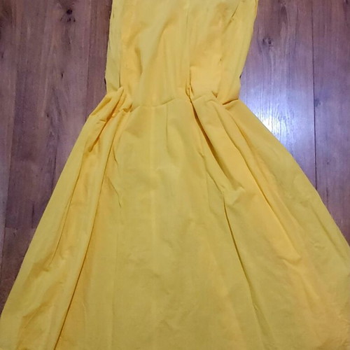 Long yellow linen dress like new, one size