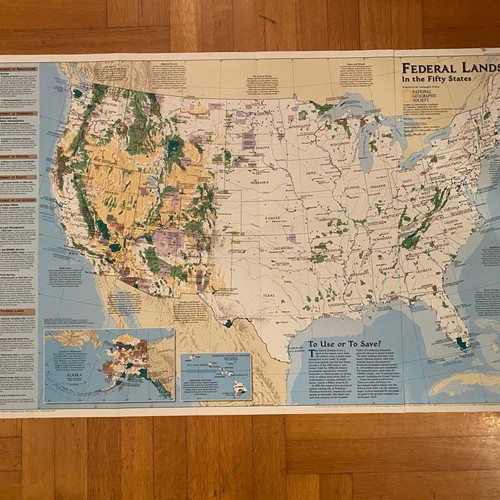 USA map used, political-physical, American edition 1996