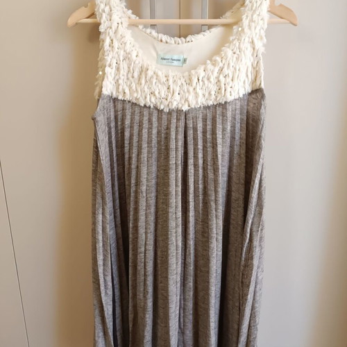 Almost Famous dress size 10 like new, winter, white and gray