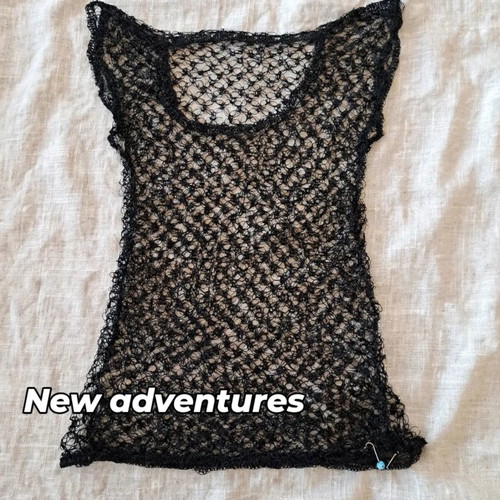 Handmade silk woven blouse with turquoise silver pin, sizes S and M