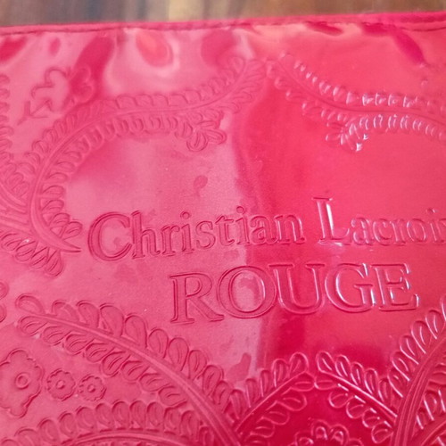 Christian Lacroix red patent leather toiletry bag used