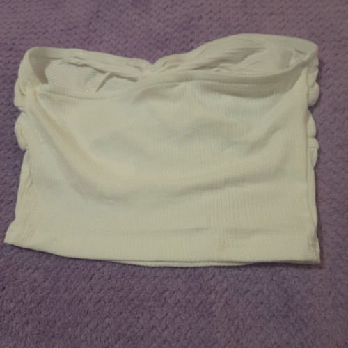 Shein White Strapless Top new XS