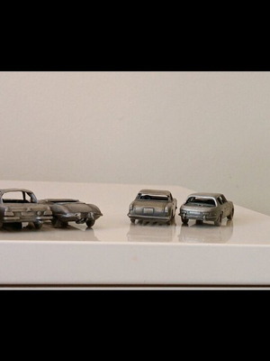Collectible cars used, vintage tin miniatures, pack of 5