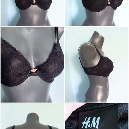 H&M Vintage Pushup Wonder Bra Black, like new, 2 pcs