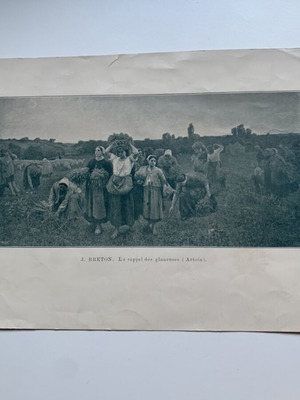 Αντίκα εκτύπωση 1900 Jules Breton Le rappel des glaneuses μεταχειρισμένη