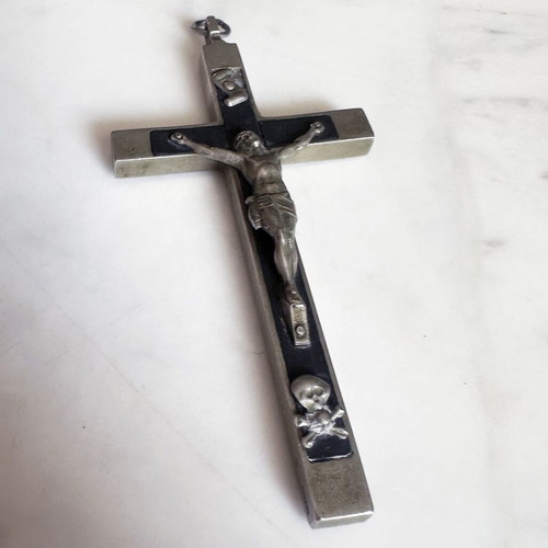 French Catholic Cross antique, used, circa 1900
