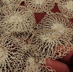 Handmade rhombus-shaped doily set like new