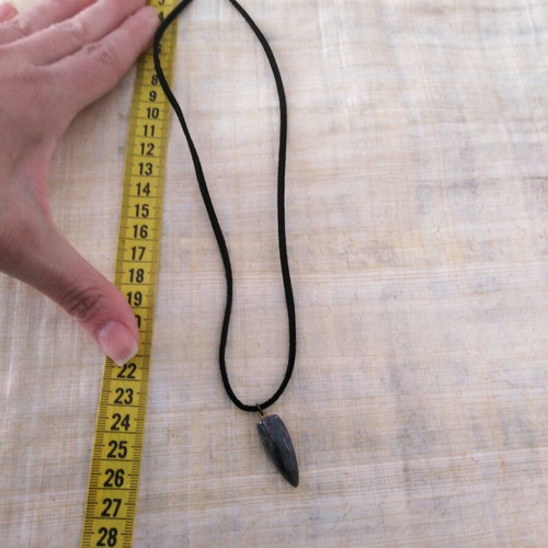 Pendant with hematite semi-precious stone and suede cord new