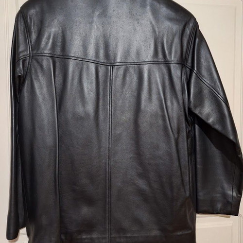 Men's Faux Leather Coat Black Size M New