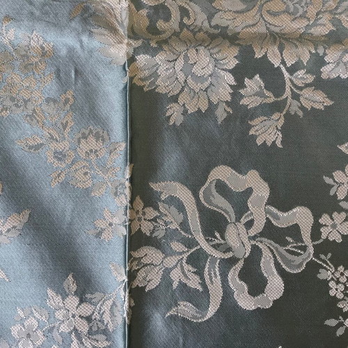 Brocade fabric piece vintage new, silk with damask pattern