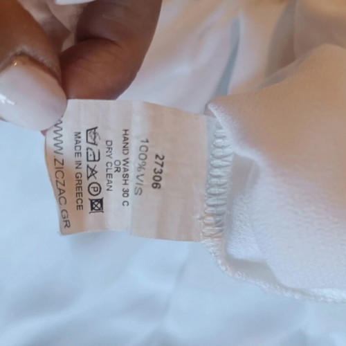 Zic Zac boho blouse M white with black lace details