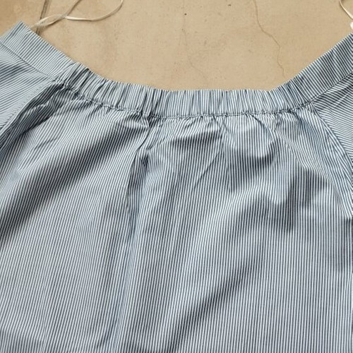 Striped cotton shirt like new, size L, blue and white