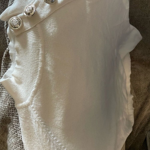 Susy Mix blouse used, beige with decorative buttons