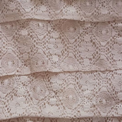 Rinascimento beige mini dress like new, lace ruffles, size M