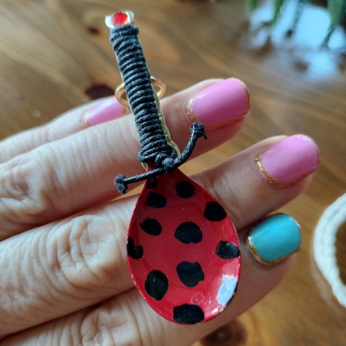 Handmade earrings from spoons and resin, new