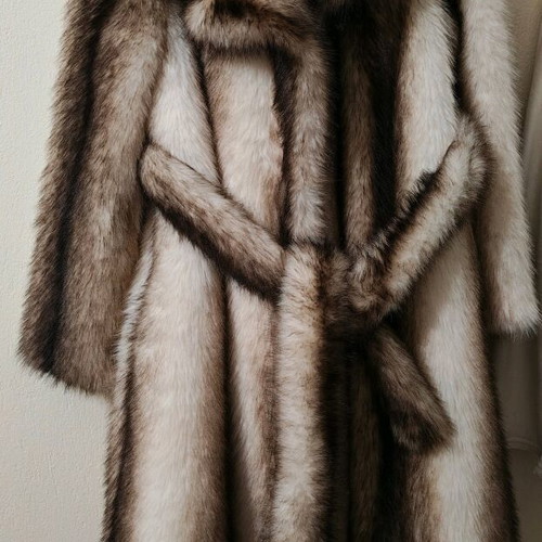 Synthetic fur new, black and white, size XS