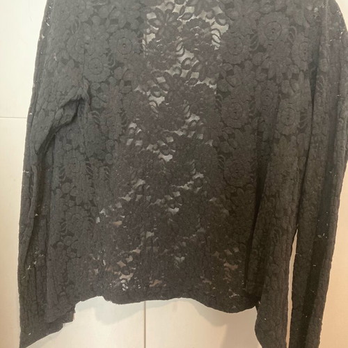 Women's Sheer Black Lace Shirt size S like new