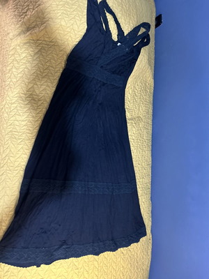 Black maxi dress with lace details like new