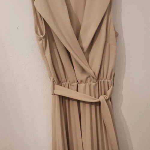 Miss Simbolo midi dress used, sleeveless, beige, size S/M