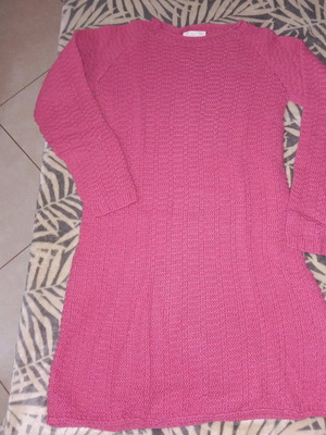 Knitted dress pink for girl 13-14 years like new