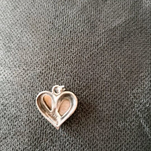 Heart pendant used, 925 silver, missing one stone
