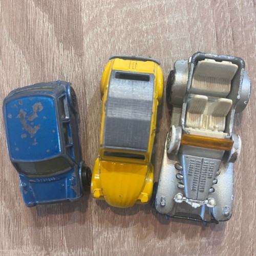 Vintage toy cars used, pack of 3