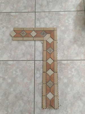 Border for floor from cut tiles new