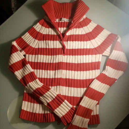 Zara blouse jacket used, red striped, size M