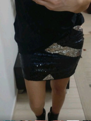 Esmara short skirt with rhinestones new black and blue size M