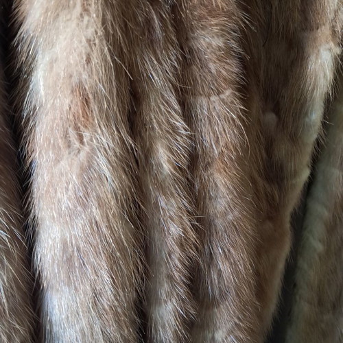 Mink fur coat from whole animal, size L, brown
