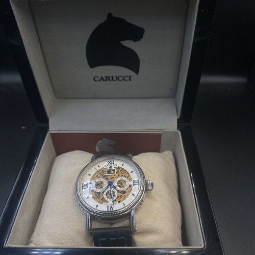 Carucci Skeleton automatic men's wristwatch CA57-1124