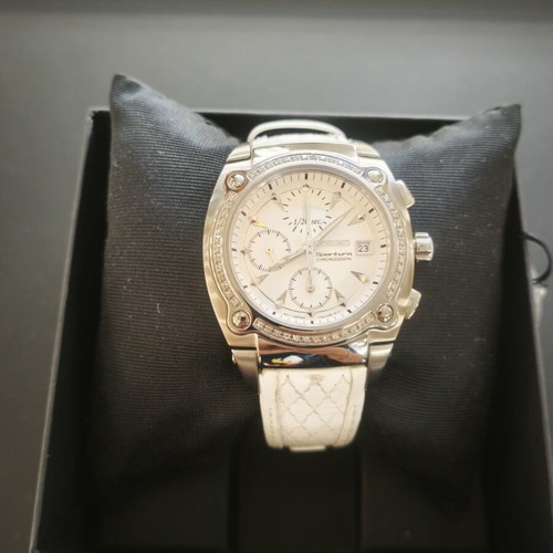 Seiko Sportura Chronograph SNDZ83P1 with Diamond Bezel and Sapphire