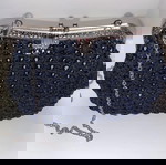  Χειροποίητη πλεκτή τσάντα crochet, Σκούρο μπλε