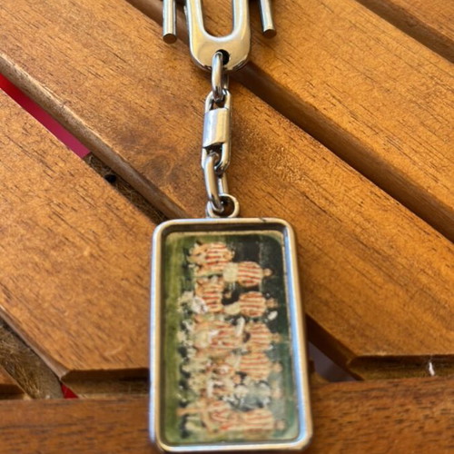 Olympiacos keychain used, missing glass piece