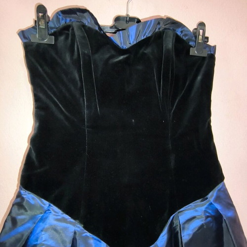 Vintage strapless dress Tzivani Athens velvet and taffeta like new