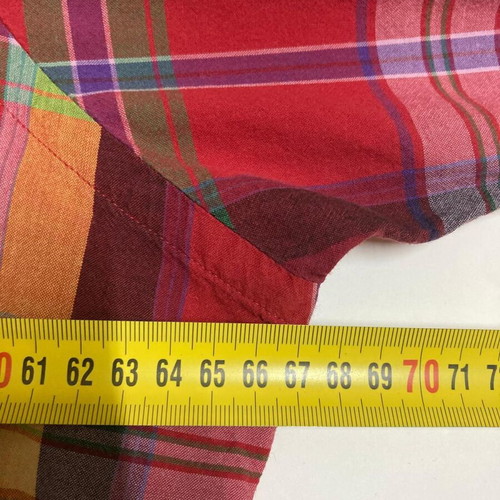 Ralph Lauren Oxford short sleeve shirt XL, red green blocked, dark green pony