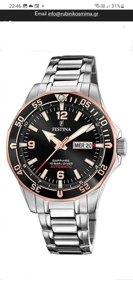 Festina Automatic Silver F20478/6 43mm 10 Atm Ανδρικο.