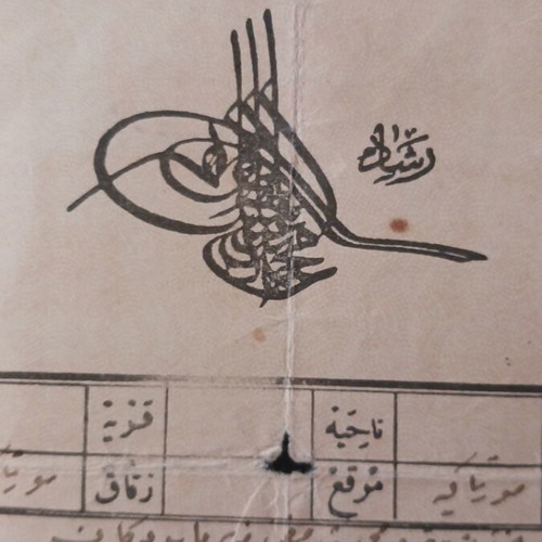 Ottoman property ownership document 1908-1918