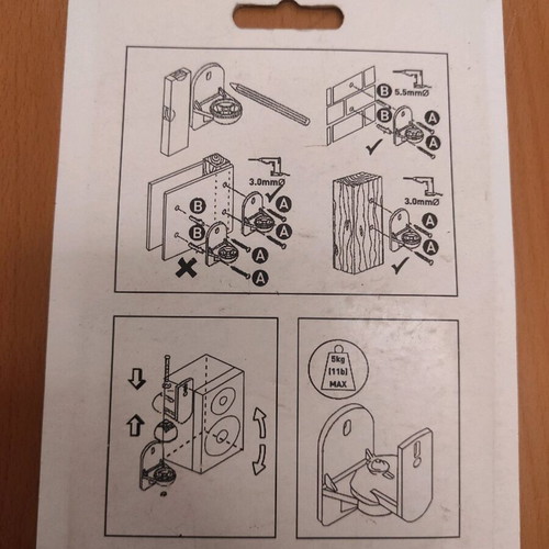 Speaker wall mounts silver, unused, plastic